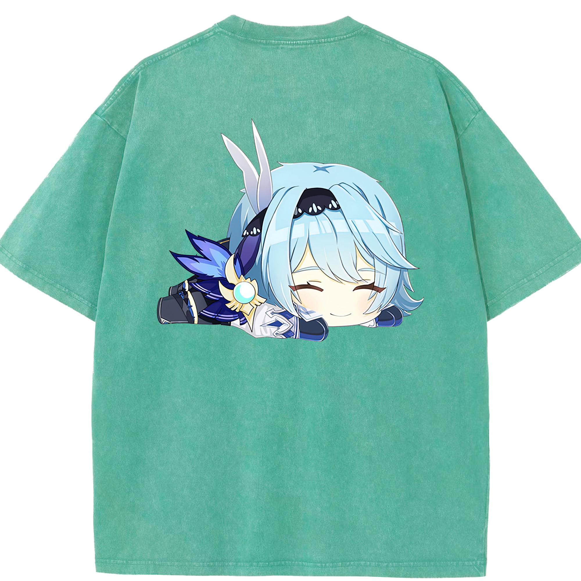 げんし神 优菈 ゆうら genshin Yūra 綿100% ヴィンテージ風 半袖Tシャツ（背面プリント）